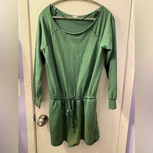 aerie Green Crewneck Long Sleeve Romper
